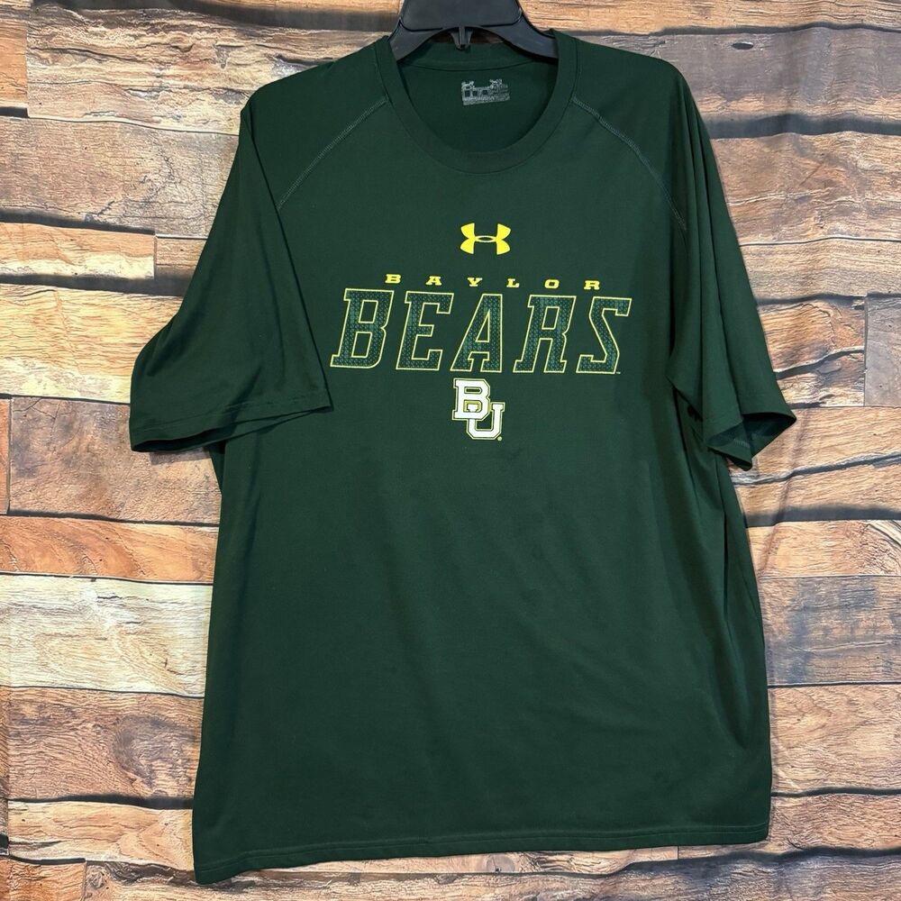 Under Armour Baylor Bears HeatGear Shirt Men's XL Green Performance NCAA T-Shirt
